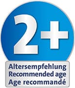 Altersempfehlung: ab 2 Jahren zum Spielen für Innen und Außen geeignet