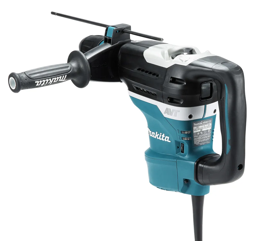 Makita HR4013C Kombihammer in der Schrägansicht mit Zusatzhandgriff