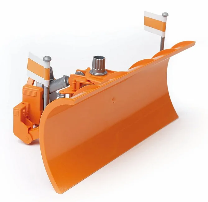 Bruder Schneepflugaufsatz in Orange mit verstellbarem Räumschild und Markierungsfähnchen, Zubehör 1:16