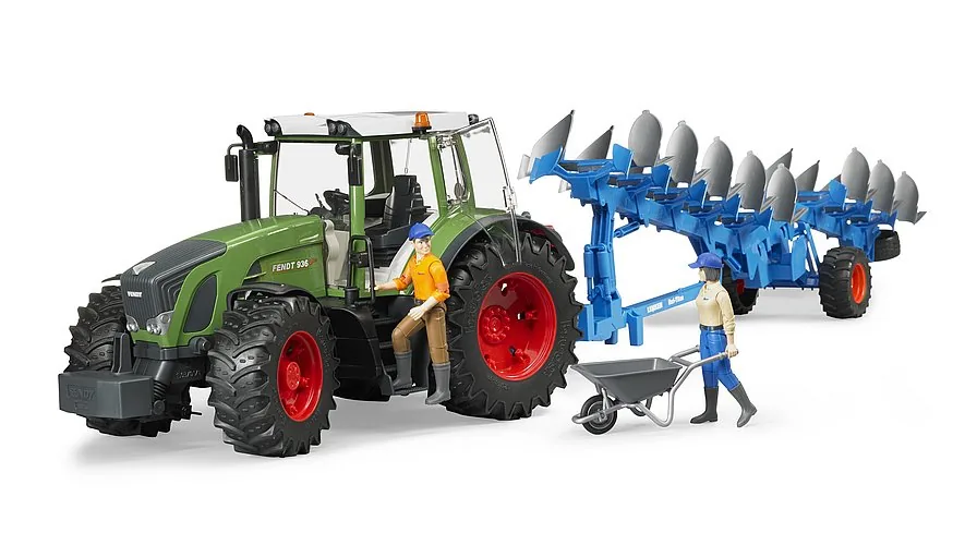 Großer Bruder Ackerpflug gezogen von einem Fendt Vario Traktor (Traktor nicht enthalten)