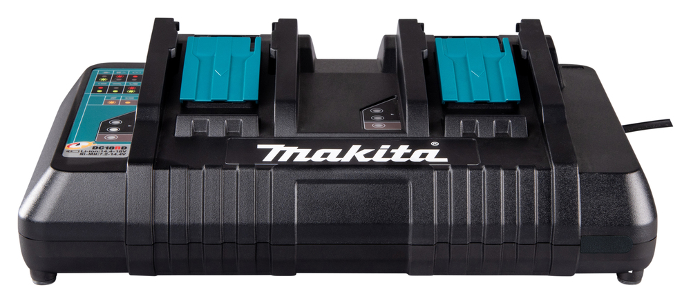 Makita 196933-6 Doppel-Schnellladegerät DC18RD – Effizientes Laden für 14, 4V und 18V LXT-Akkus Makita 196933-6 Doppel-Schnellladegerät DC18RD – Effizientes Laden für 14, 4V und 18V LXT-Akkus