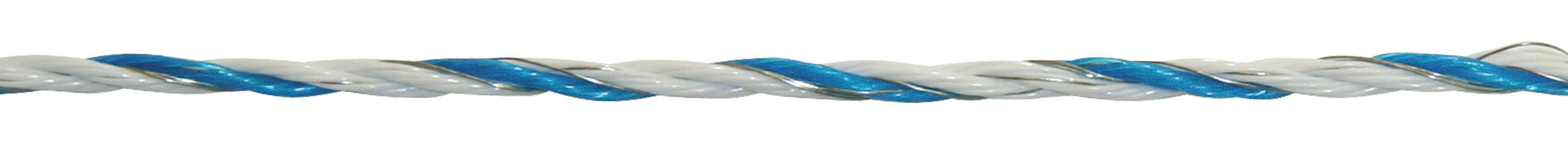 AKO Kerbl TopLine Plus Weidezaunlitze,400m,weiß/blau,6 x 0,30mm,ideal für Landwirte und Tierhalter zur Elektrifizierung mittlerer bis langer Zäune