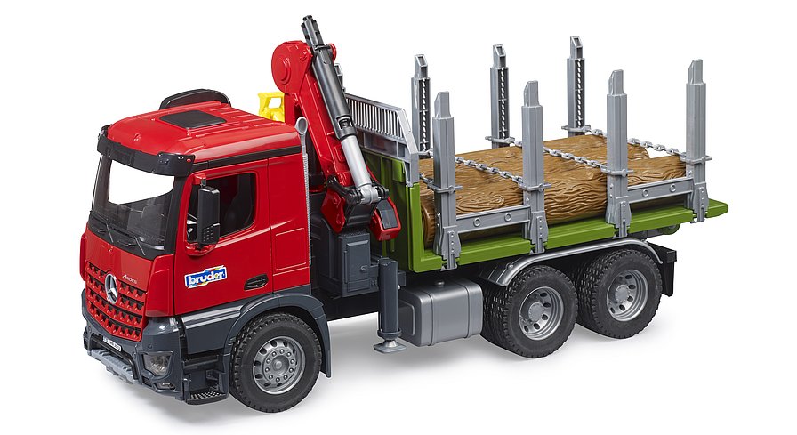 BRUDER MB Arocs Holztransport-LKW mit Ladekran, Greifer und 3 Baumstämmen – Robustes Forstfahrzeug im Maßstab 1:16 BRUDER MB Arocs Holztransport-LKW mit Ladekran, Greifer und 3 Baumstämmen – Robustes Forstfahrzeug im Maßstab 1:16
