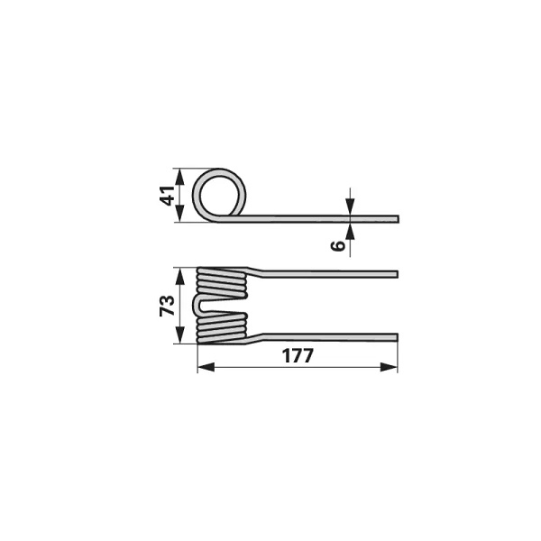 Original Krone Federzinken Ø6 L=175 gerade (270098361) Pick-Up Zinken