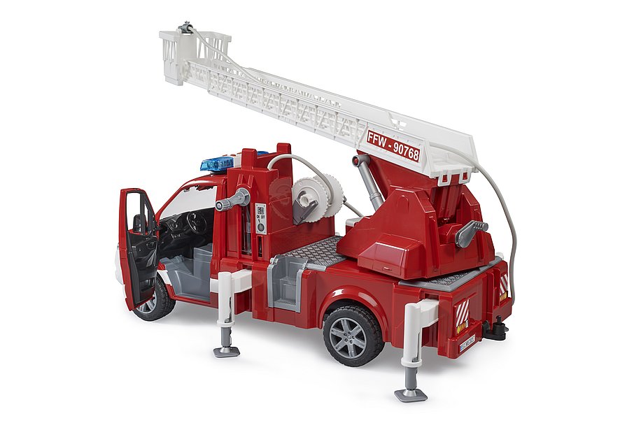 BRUDER Mercedes-Benz Sprinter Feuerwehr mit Drehleiter, Pumpe und Light & Sound Modul – Realistisches Feuerwehrspielzeug für Kinder BRUDER Mercedes-Benz Sprinter Feuerwehr mit Drehleiter, Pumpe und Light & Sound Modul – Realistisches Feuerwehrspielzeug für Kinder