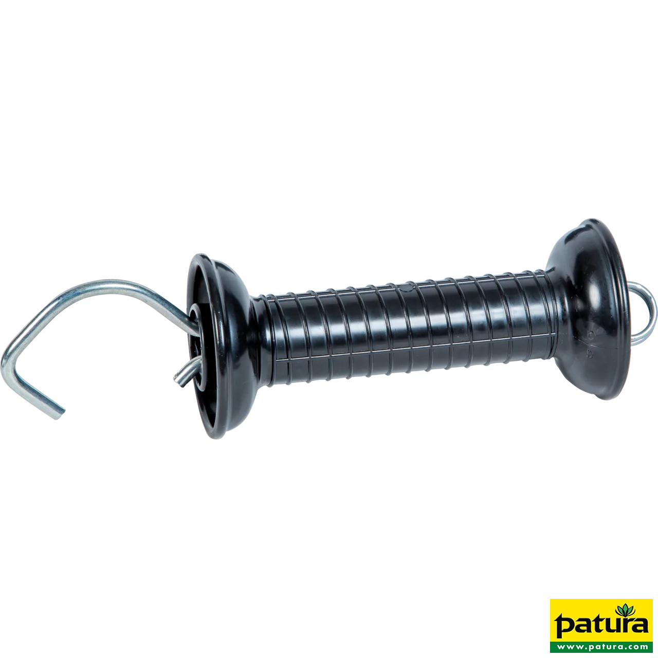 Patura Torgriff in Schwarz mit Haken und Zugfeder für Weidetore