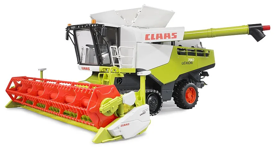 Bruder Claas Lexion 780 Mähdrescher in Weiß-Grün mit rotem Vario-Schneidwerk, Spielzeug