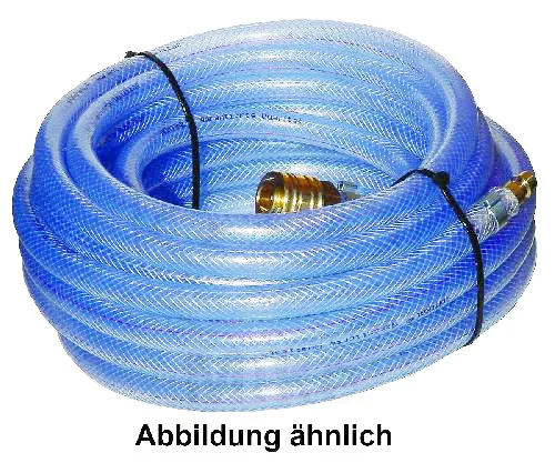 ewo Druckluft-Gewebeschlauch Lw9, 5 m, blau, aufgerollt mit Kupplung DN 7,2