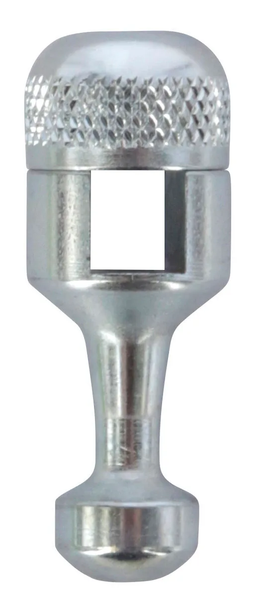 Kerbl Adapter-Pin aus verzinktem Metall mit gerändeltem Kopf und Vierkantöse