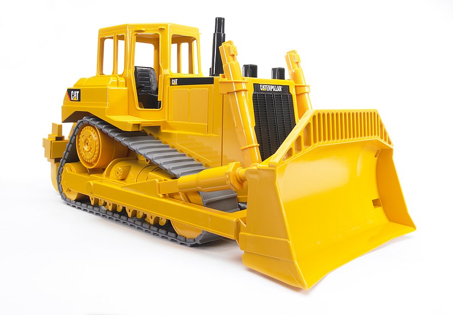 Gelber Bruder Cat Bulldozer (02422) mit großem Räumschild