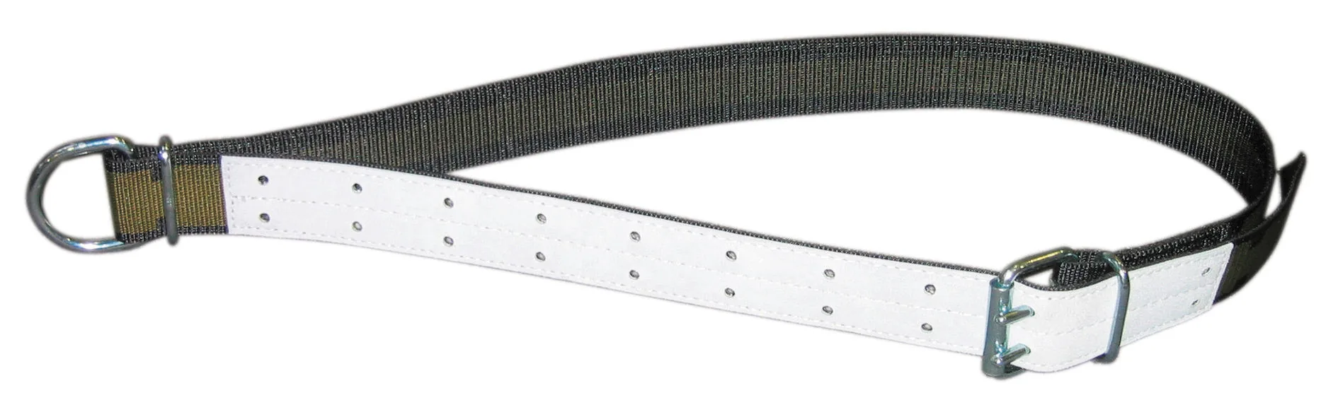 Kerbl Halsband 150 x 5 cm aus Gurtband mit Lederteil, Schnalle, Ovalglied und D-Ring