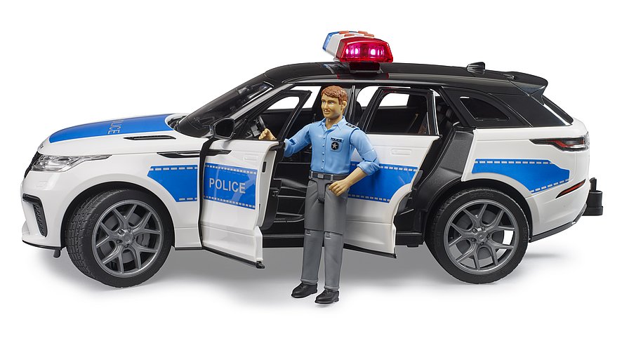 BRUDER Range Rover Velar Polizeifahrzeug mit Polizist – Authentisches Einsatzfahrzeug im Maßstab 1:16 BRUDER Range Rover Velar Polizeifahrzeug mit Polizist – Authentisches Einsatzfahrzeug im Maßstab 1:16