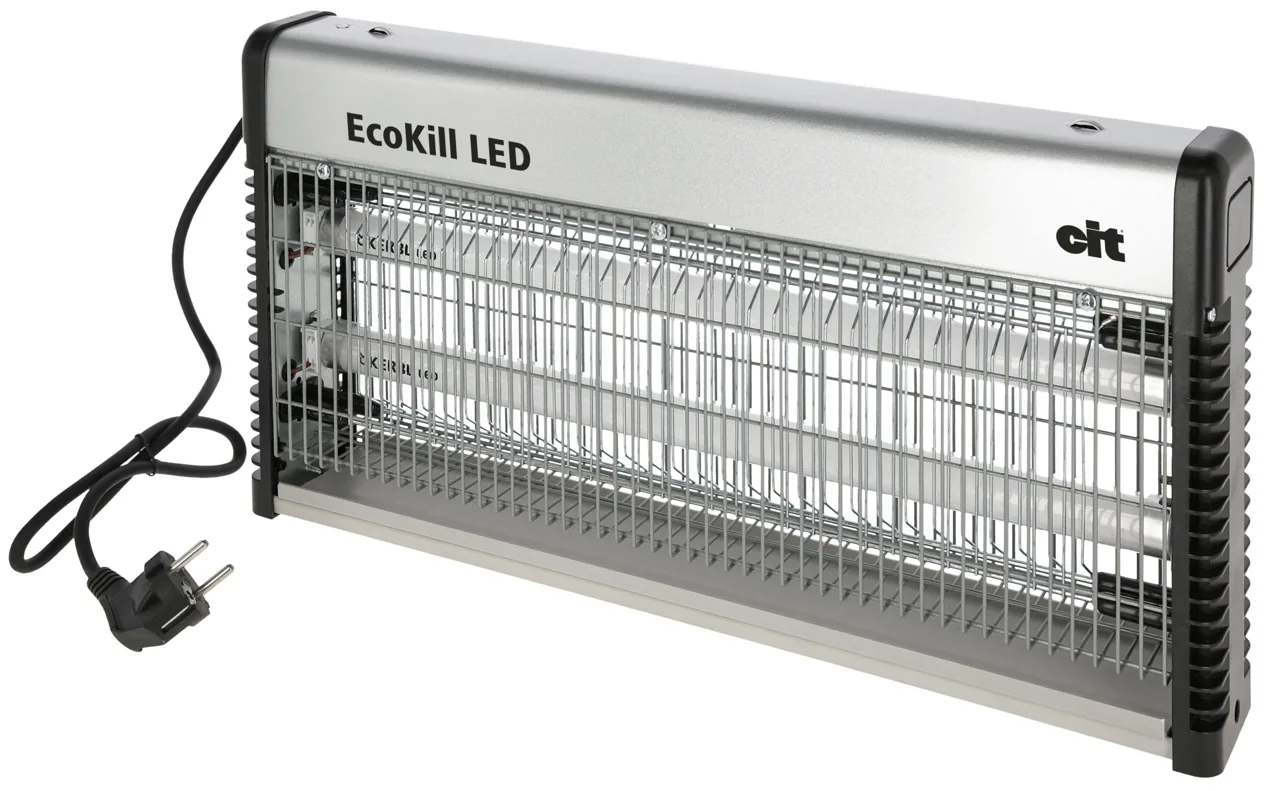 cit EcoKill LED 2.0 Insektenvernichter in Silber mit Schutzgitter und Kabel