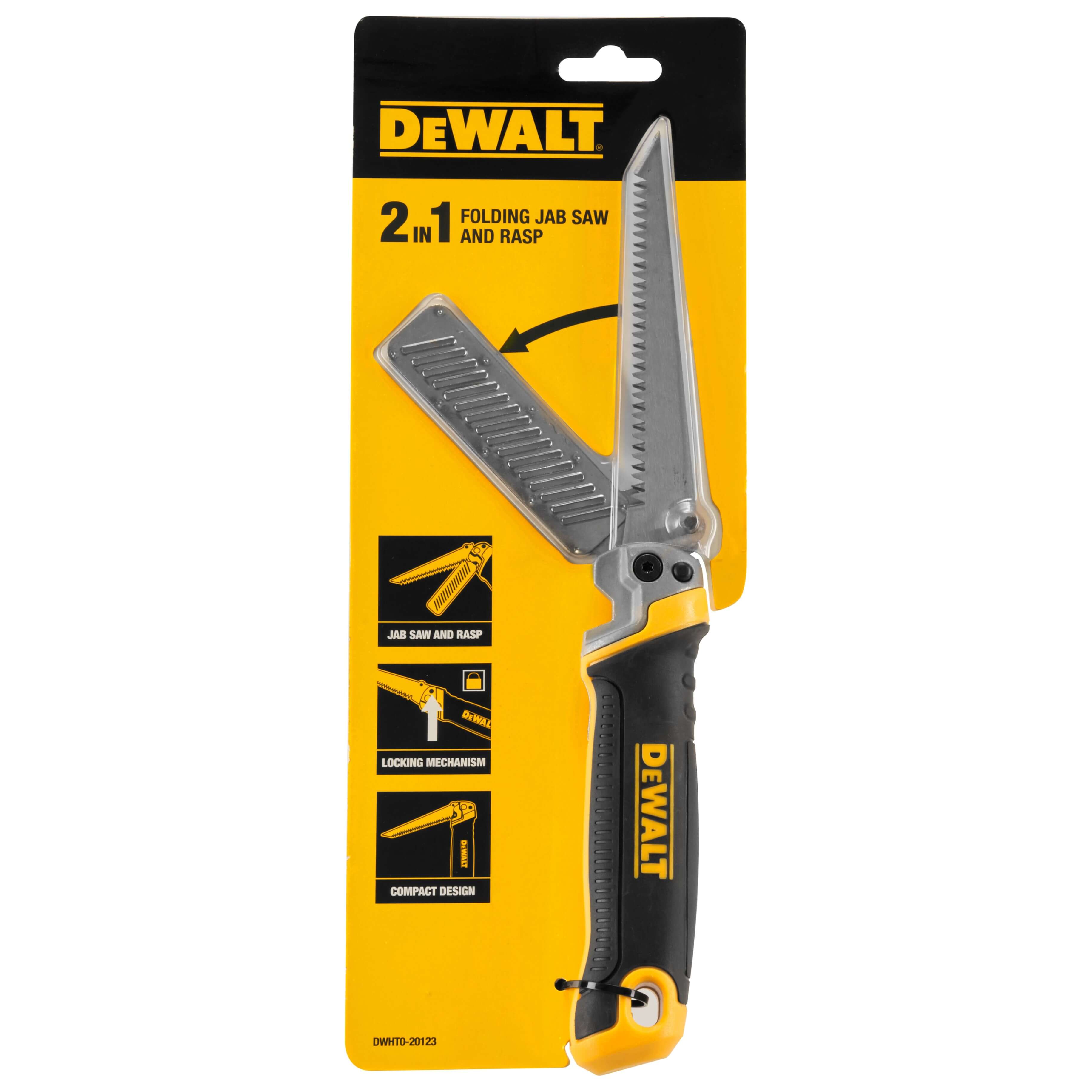 DeWalt DWHT0-20123 Klappbare Gipskartonsäge mit Raspel – Vielseitiges 2-in-1-Werkzeug für präzises Schneiden und Materialabtrag