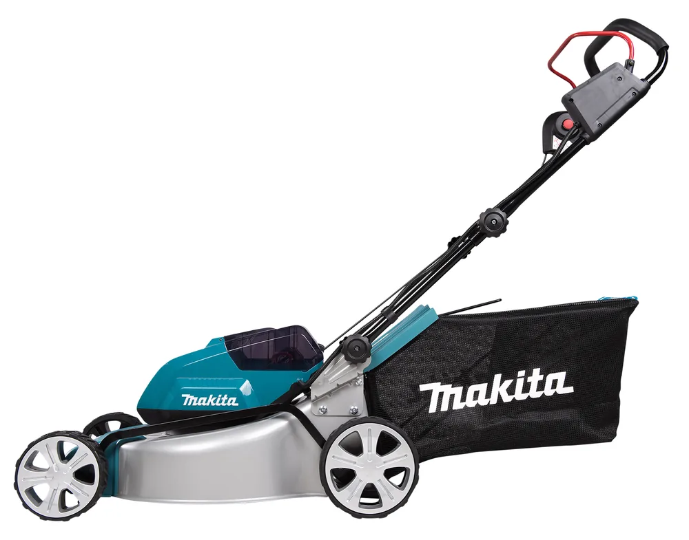 Makita DLM463Z Akku-Rasenmäher, Seitenansicht von rechts