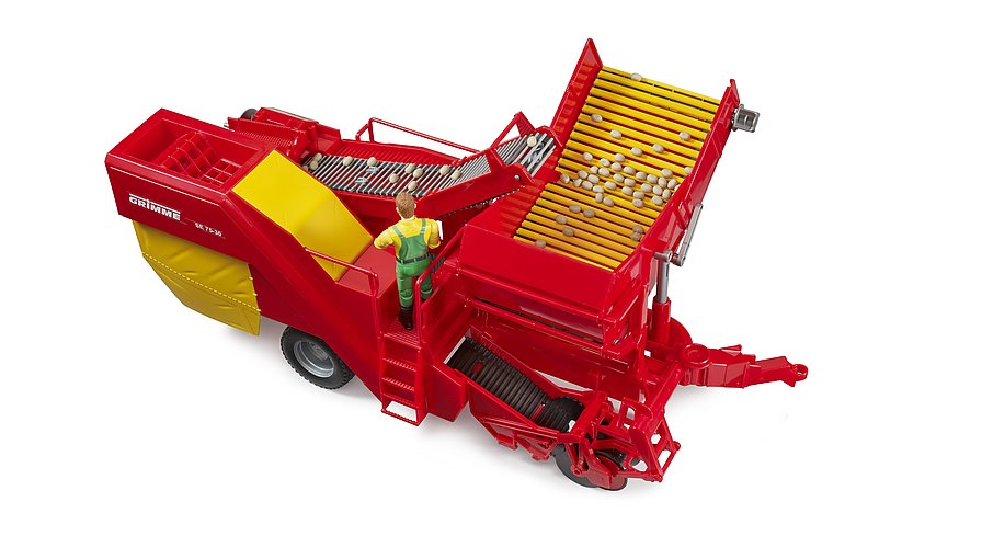 BRUDER Grimme SE 75-30 Kartoffelvollernter mit 80 Kartoffelimitaten – Detailgetreues Modell im Maßstab 1:16