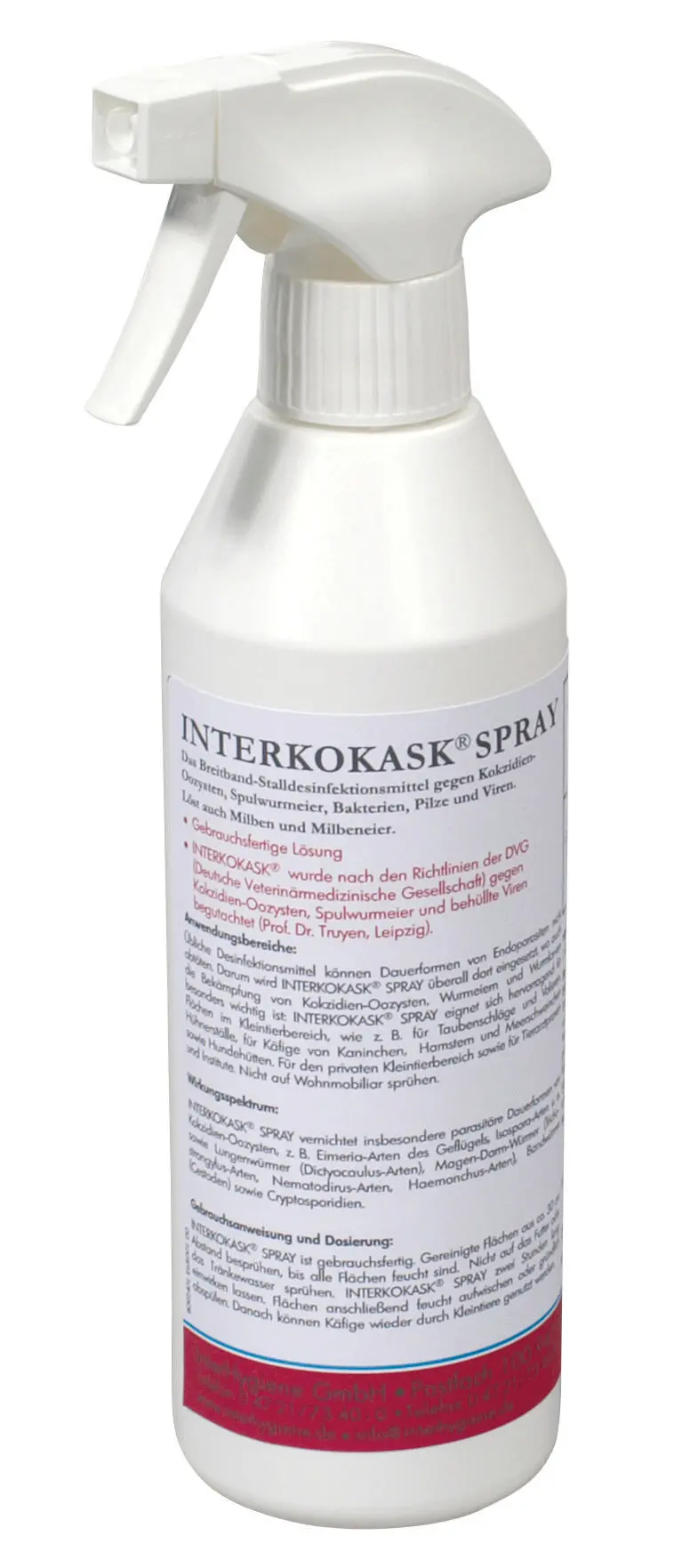 Kerbl Interkokask Desinfektionsspray in der weißen Sprühflasche, 500 ml