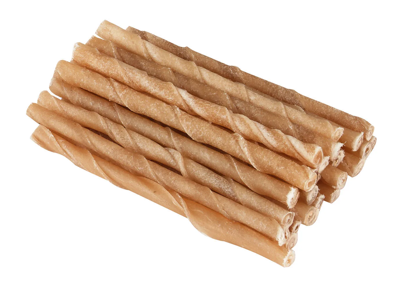 Kerbl Kausticks aus Rinderhaut, gedrehte helle Kausticks im Haufen
