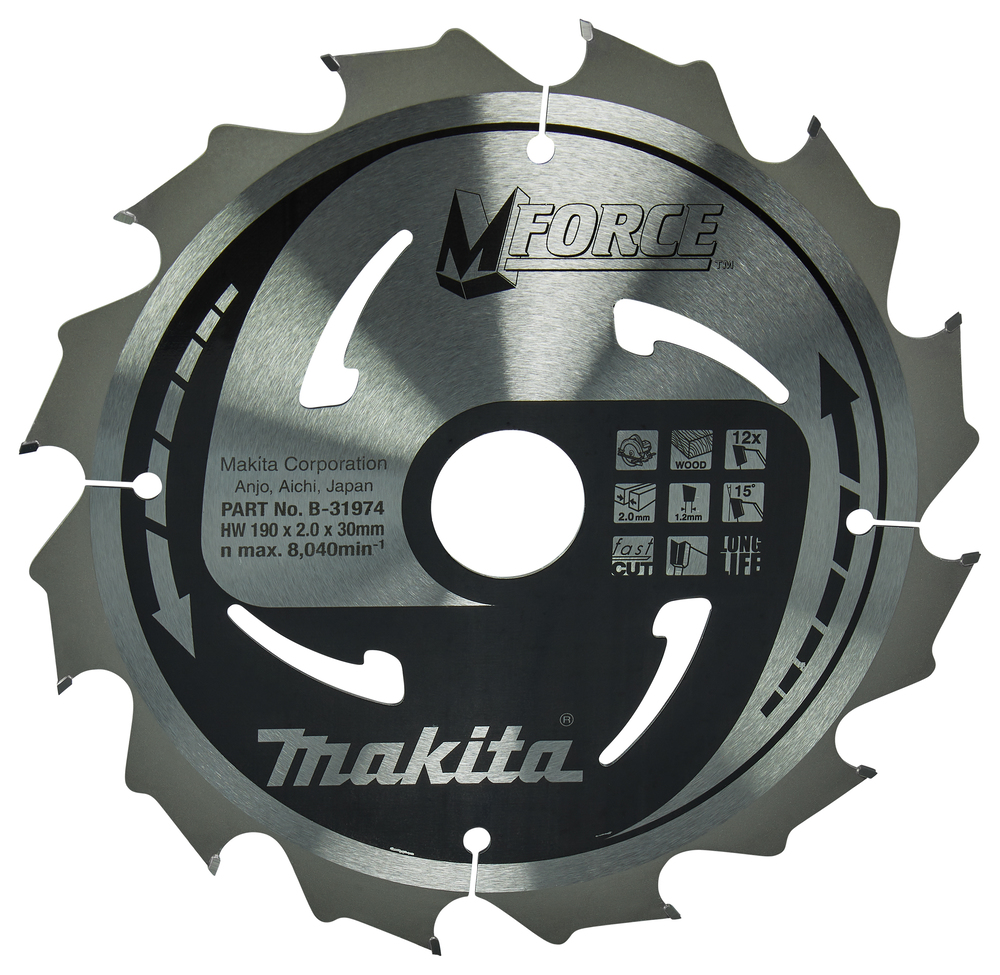 Kreissägeblatt M-FORCE 190 mm • 12 Zähne • 1, 2 mm • Holz Kreissägeblatt M-FORCE 190 mm • 12 Zähne • 1, 2 mm • Holz