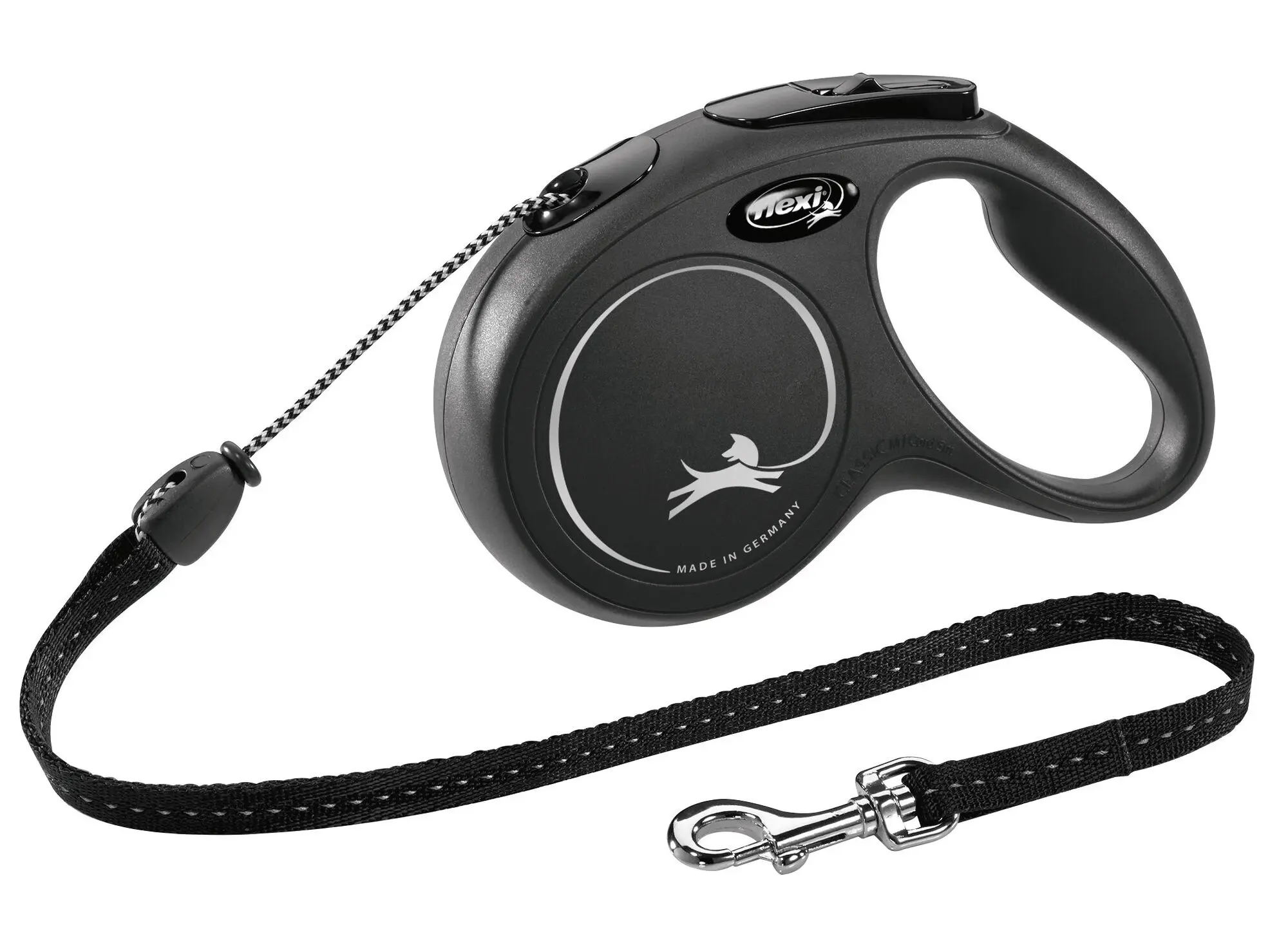 Kerbl Flexi Classic Roll-Hundeleine mit schwarzem Gehäuse und Seil, 5 m