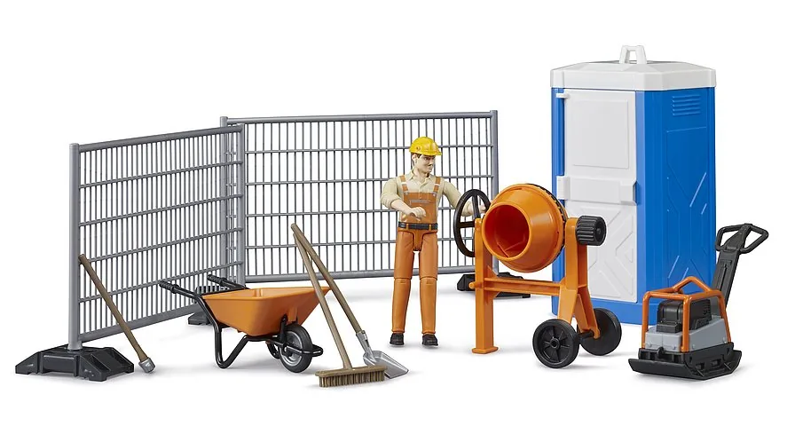 BRUDER Bauzäune mit Standfüßen zur Absicherung der Spiel-Baustelle