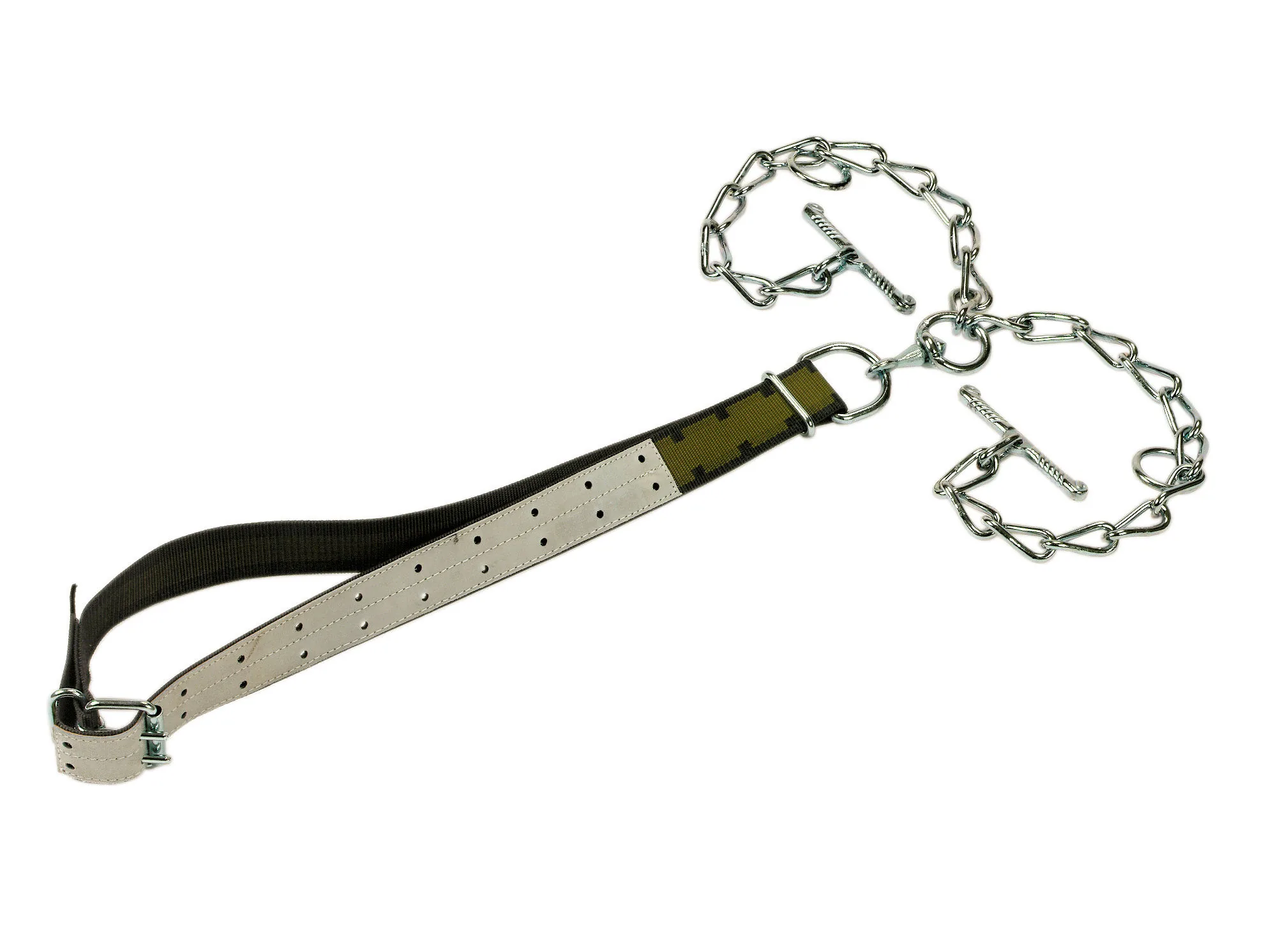 Kerbl Trevira-Anbindung aus Gurtband mit 7-mm-Kette, Drehwirbel und D-Ring, 150 cm