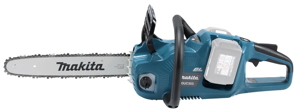 Makita DUC353Z Akku-Kettensäge mit 35 cm Schwert, Seitenansicht