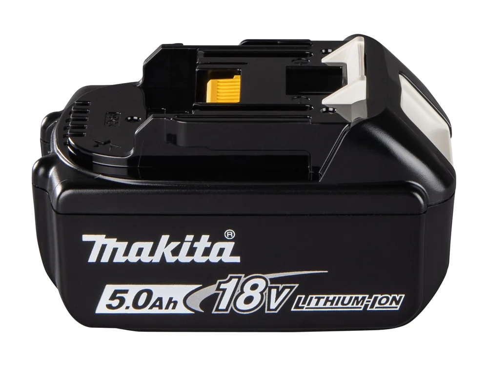 Makita BL1850B 18V 5,0-Ah-Akku in Schwarz, Seitenansicht