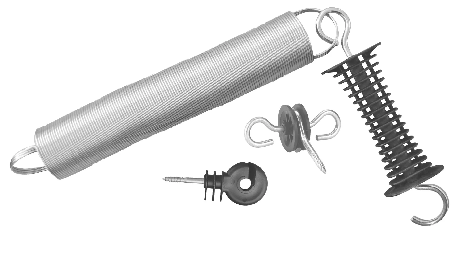 Kerbl Torgriff-Set komplett mit Zugfeder, Isolator und Schraubhaken