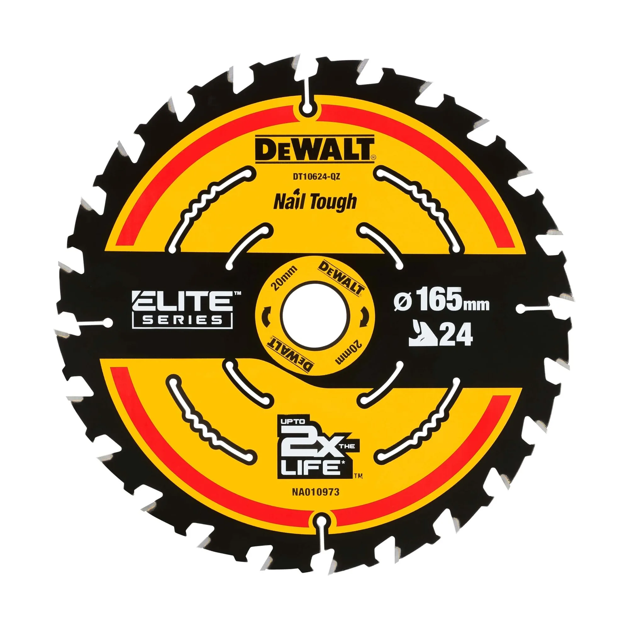 DeWalt DT10624 Elite Series Kreissägeblatt 165 x 20 mm mit 24 Zähnen