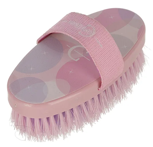 Kerbl Lilli Starlight Kardätsche in Rosa mit Handgurt für die Pferdepflege