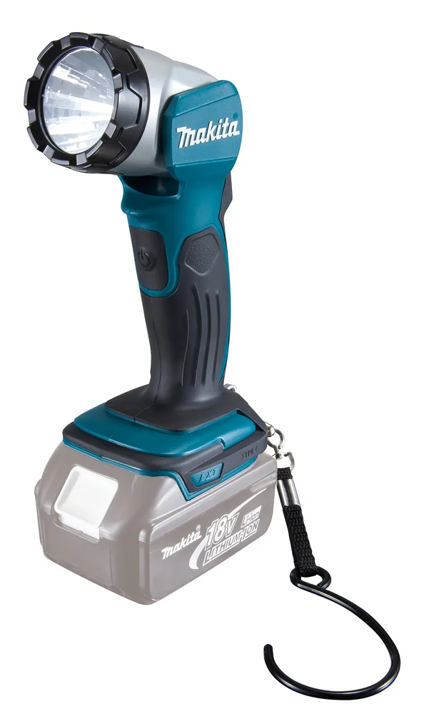 Makita Akku-LED-Handleuchte DEBDML802 in Türkis-Schwarz mit Aufhänghaken