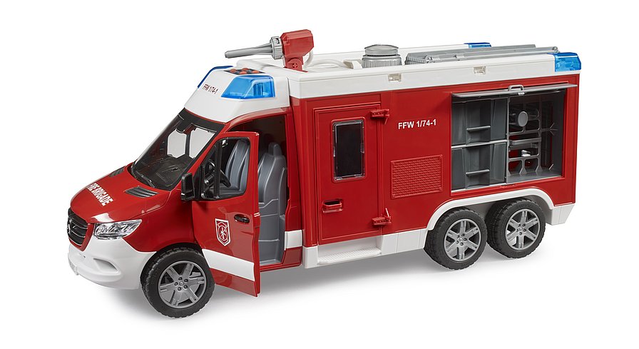 BRUDER MB Sprinter Feuerwehrfahrzeug mit Licht- und Soundmodul – Vielseitiges Einsatzfahrzeug im Maßstab 1:16 BRUDER MB Sprinter Feuerwehrfahrzeug mit Licht- und Soundmodul – Vielseitiges Einsatzfahrzeug im Maßstab 1:16