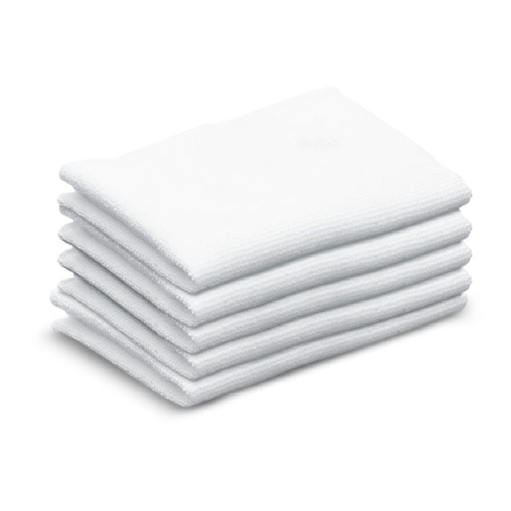 Original Kärcher Frottee-Tücher schmal (5 Stk.) 6.369-357.0 – Saugstarke Baumwolltücher für Dampfreiniger