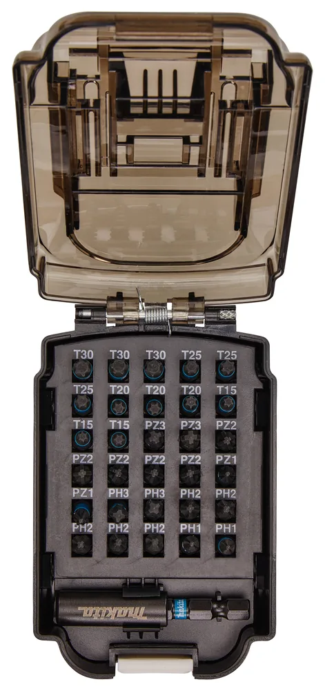 Impact Black Bit-Set 31-teilig mit 25-mm-Bits in transparenter Klappbox