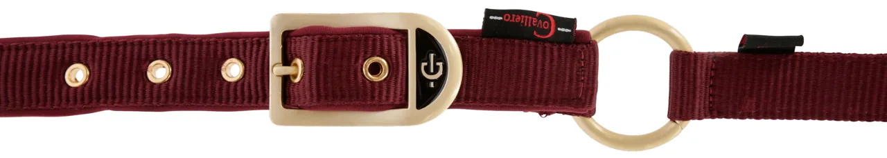 Kerbl Halfter Classy in Merlot, Detail des Backenstücks mit goldener Schnalle