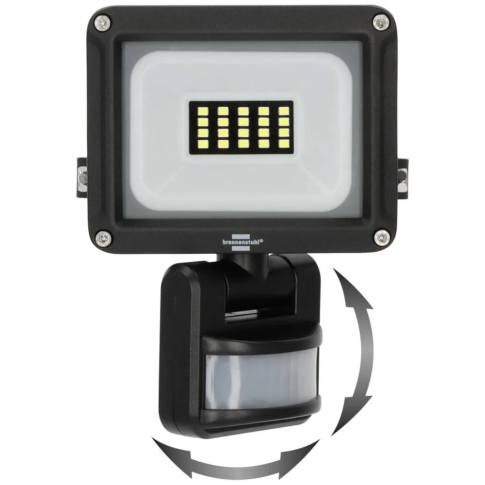 Brennenstuhl JARO 1060 P LED-Außenstrahler mit Bewegungsmelder (10W), Frontansicht mit Schwenkbereich