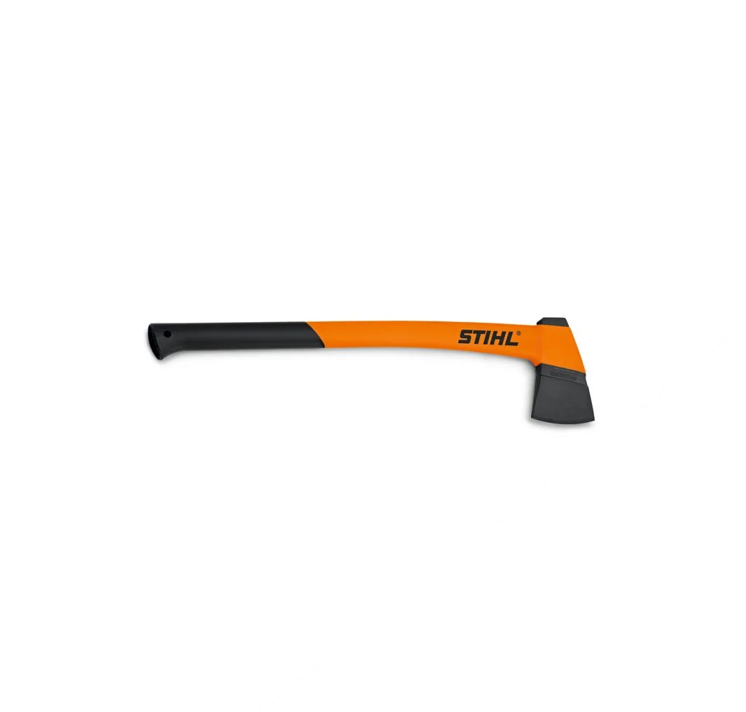 STIHL Forstbeil AX 15 P mit orangem Polyamidstiel, leichtes Forstbeil für die Waldarbeit