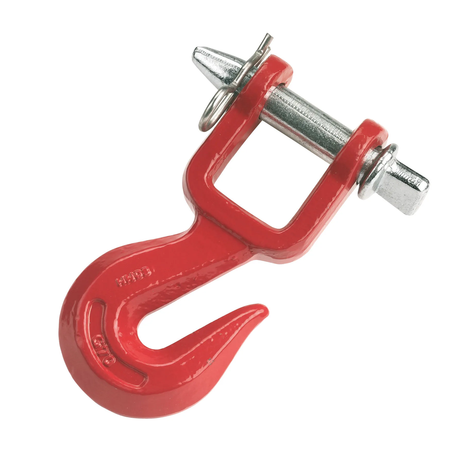 Kerbl Ackerschienenhaken 29380, rot lackierter Schmiedehaken mit Schraubbolzen