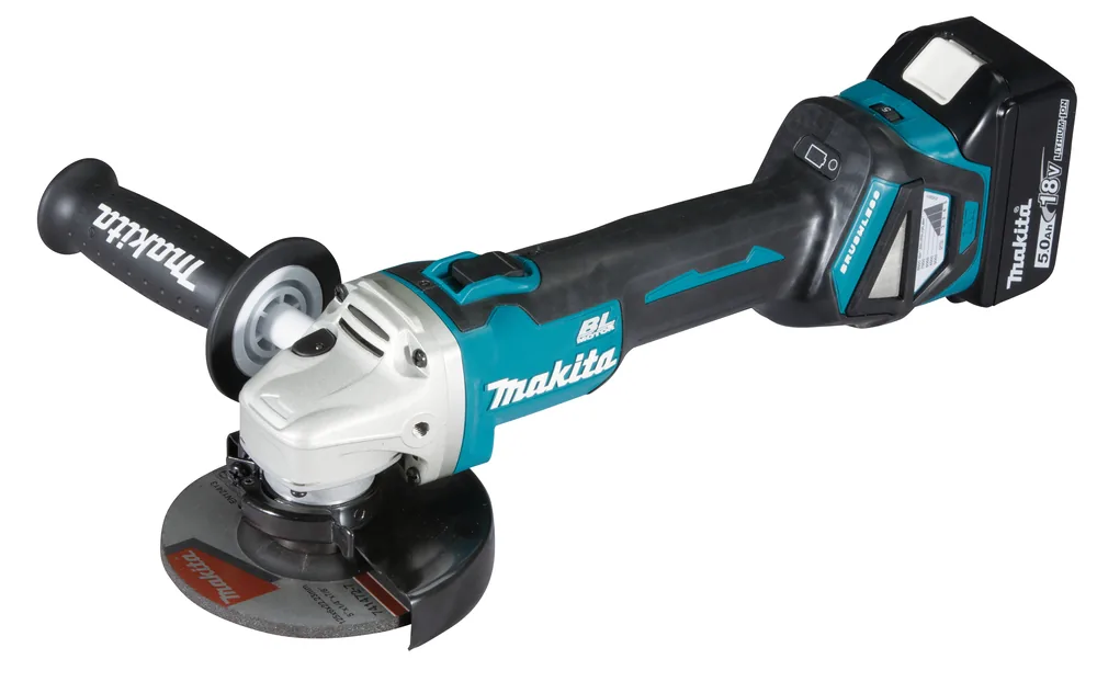 Makita Akku-Winkelschleifer DGA511RTJ in Türkis-Schwarz mit Akku