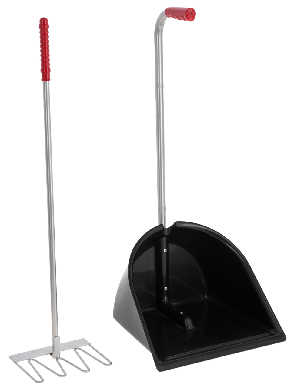 KERBL Mistboy Bollensammler schwarz,75 cm - ideal zur Stallreinigung und Paddockpflege,mit stabiler Schaufel und multifunktioneller Krücke.