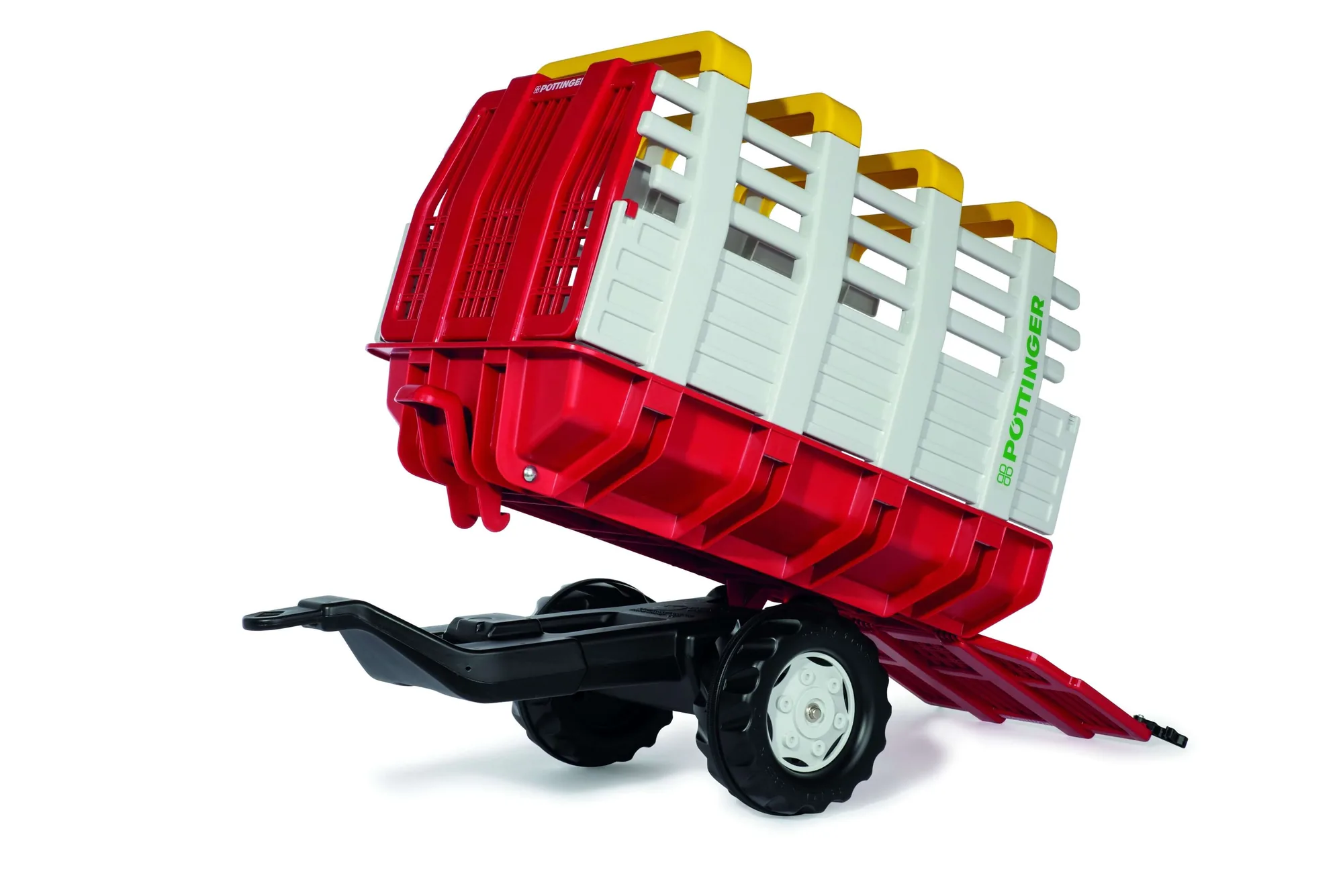 Rolly Toy rollyHay Wagon Pöttinger 122479 mit Kippfunktion und geöffneter Heckklappe