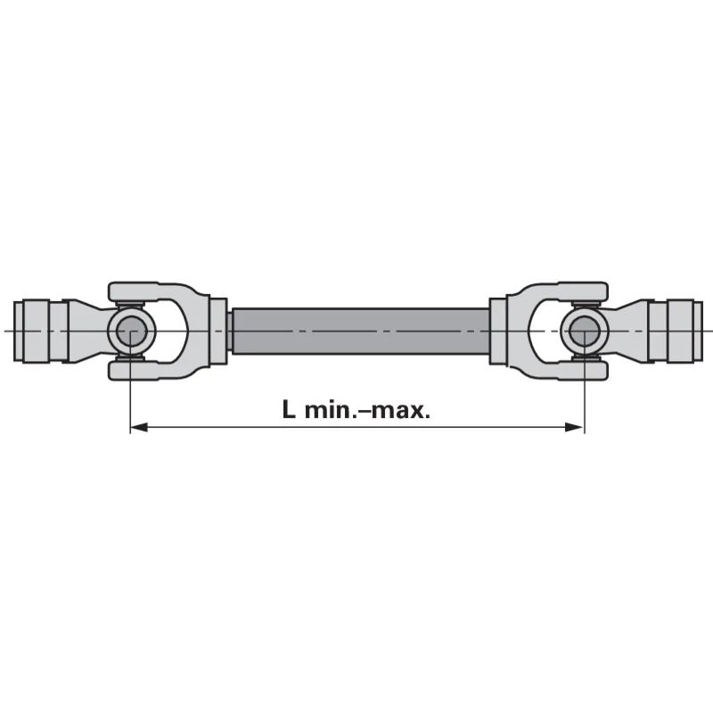 Standardwelle und Profilrohr der BENZI Gelenkwelle AW21 als technische Detailansicht