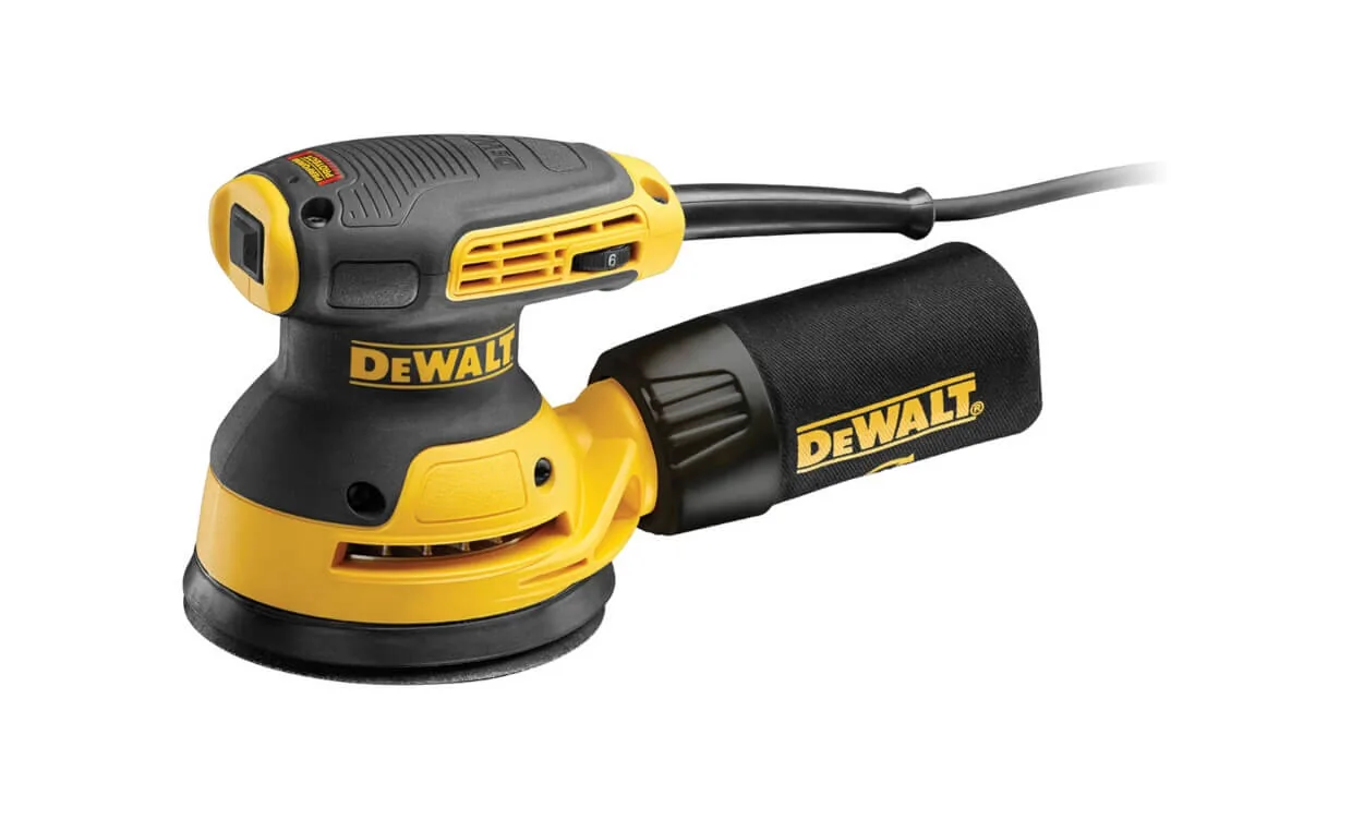 DeWalt DWE6423 netzbetriebener Exzenterschleifer mit 280 Watt, 125 mm, mit Staubbeutel