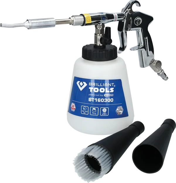 KS Tools Brilliant Tools Druckluft-Reinigungspistole mit Behälter und Tornado-Effekt