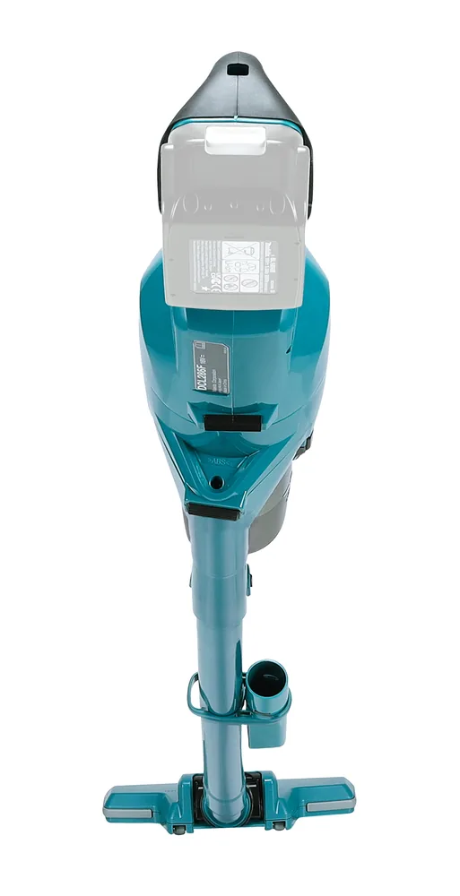 Makita DCL286FZ Akku-Staubsauger in der Rückansicht mit Saugöffnung
