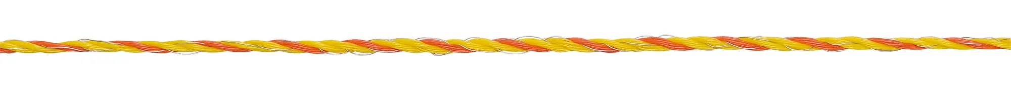 Kerbl Perlonlitze 3 mm, weiß-gelb-orange gedreht, Nahaufnahme der Litzenstruktur