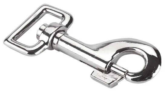 Kerbl Karabinerhaken aus verzinktem Metall mit Vierkantwirbel für Halfter