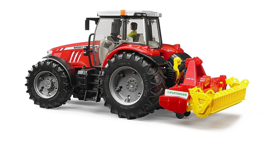 BRUDER Pöttinger Lion 3002 Kreiselegge – Realistisches landwirtschaftliches Spielzeug für Kinder ab 3 Jahren