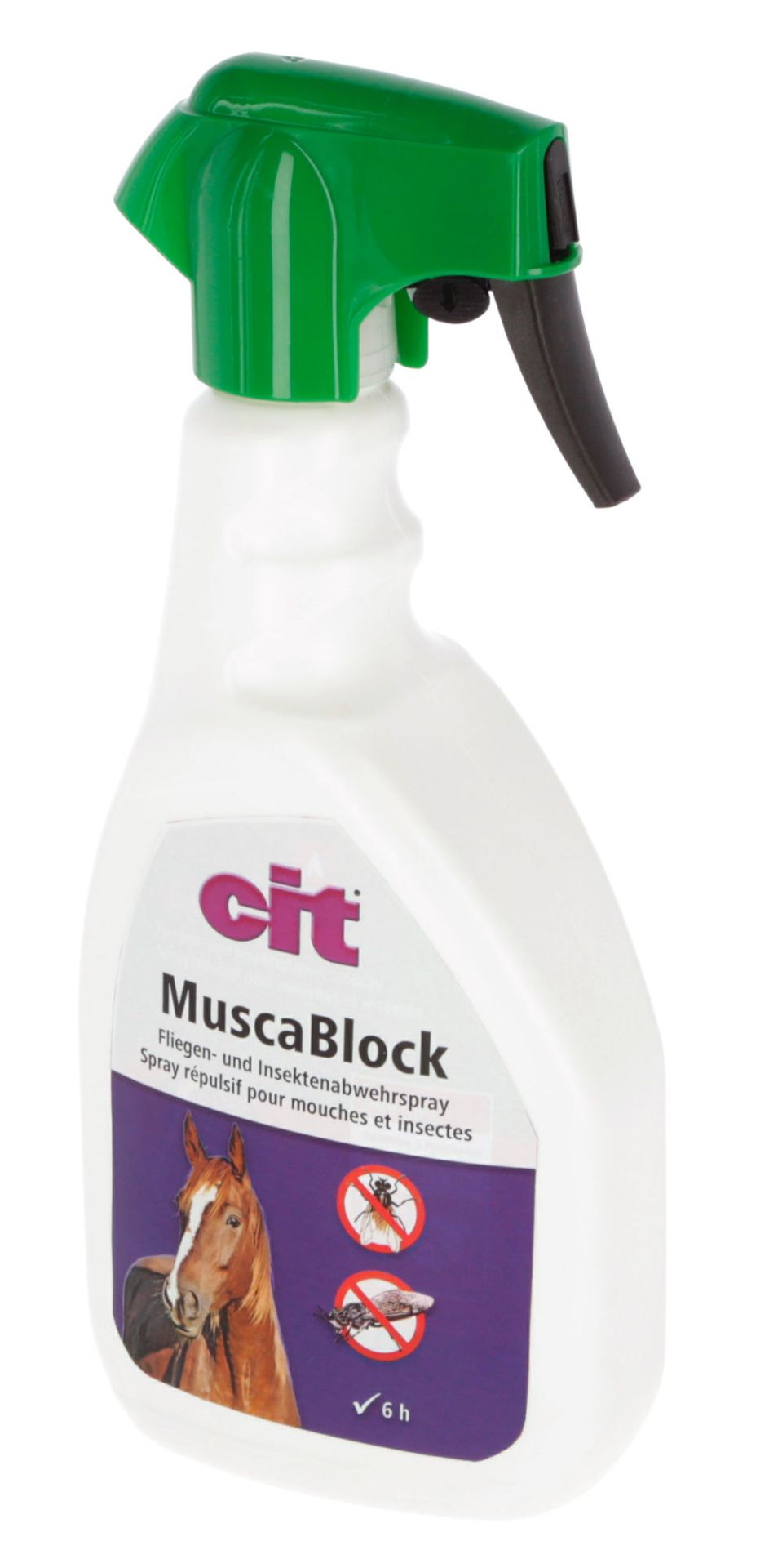 Kerbl MuscaBlock Fliegenspray 500 ml – Effektiver Schutz für Pferde und Tierhalter gegen Fliegen und Insekten – Bis zu 6 Stunden Schutz mit Geraniol und Lavandin Öl